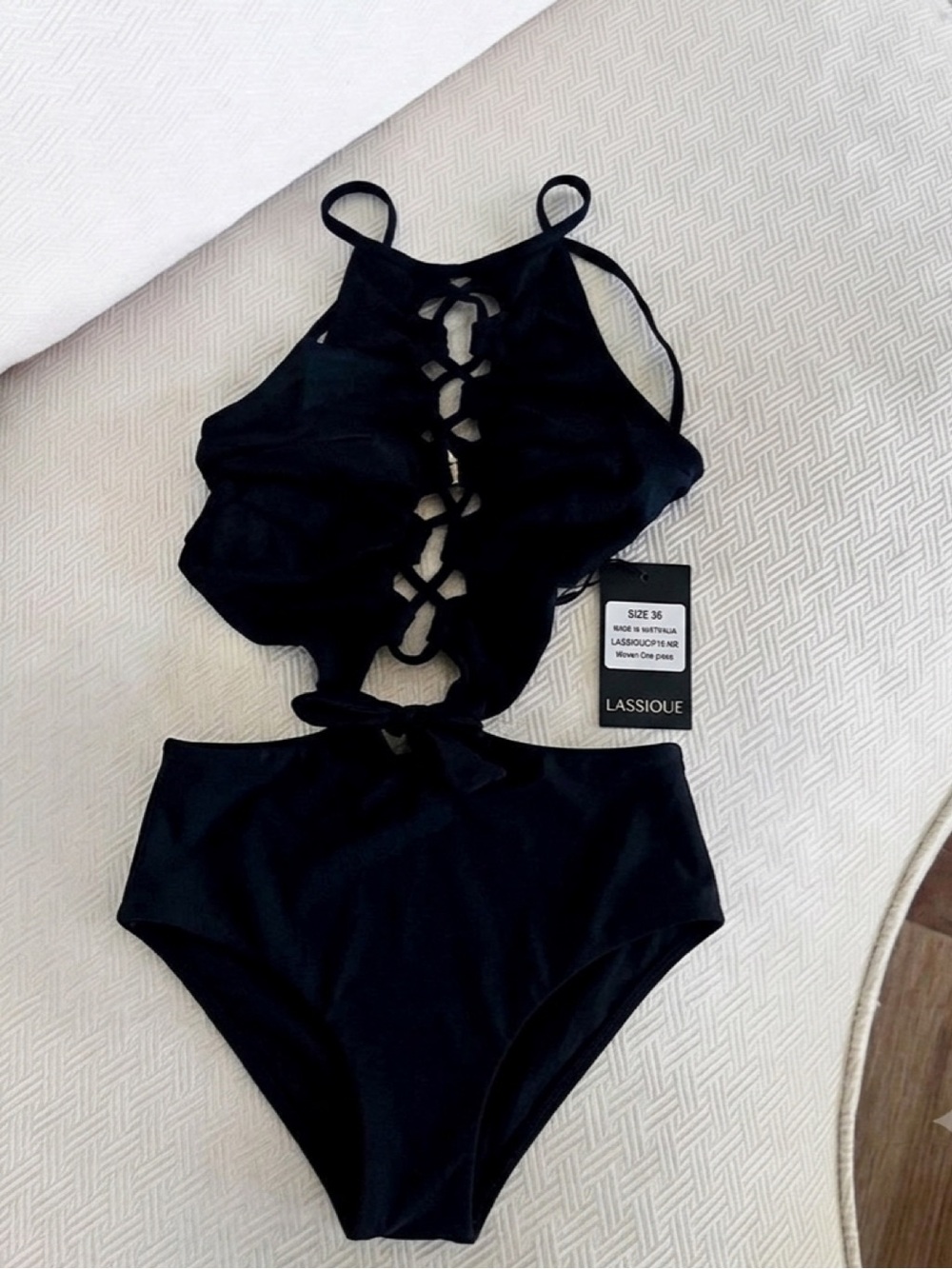 NWT Ephemera Noir Woven Cut-Out One Piece - Size FR 38 (US 6) - Picture 5 of 12